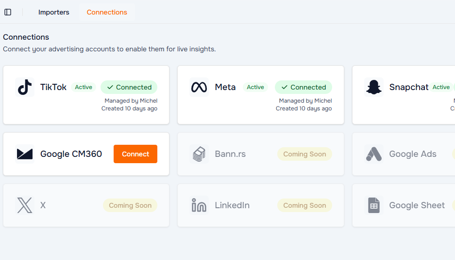Cross platform creative visibility